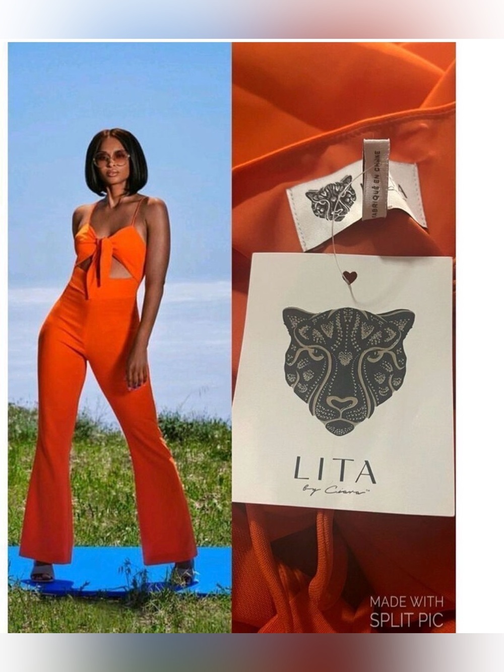 $398 LITA by Ciara Orange Jumpsuit